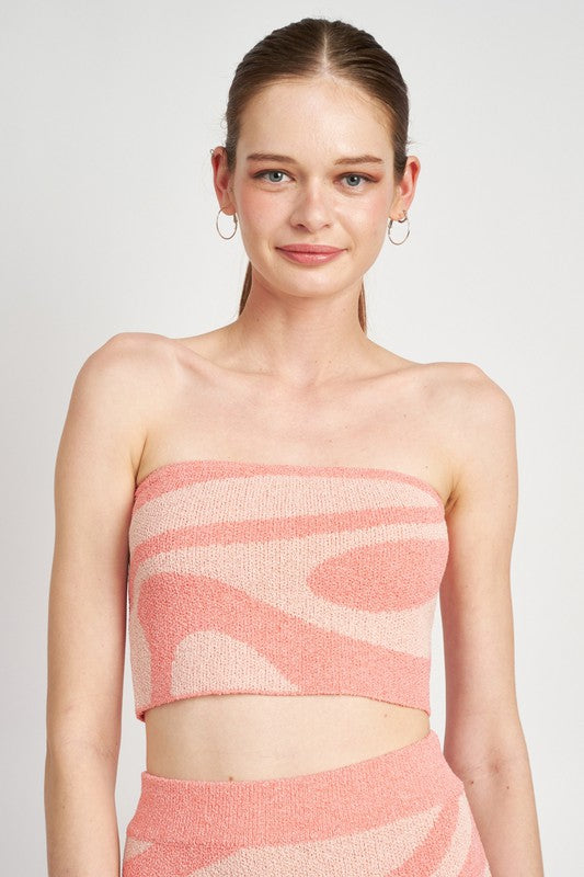 COLOR BLOCKED TUBE TOP