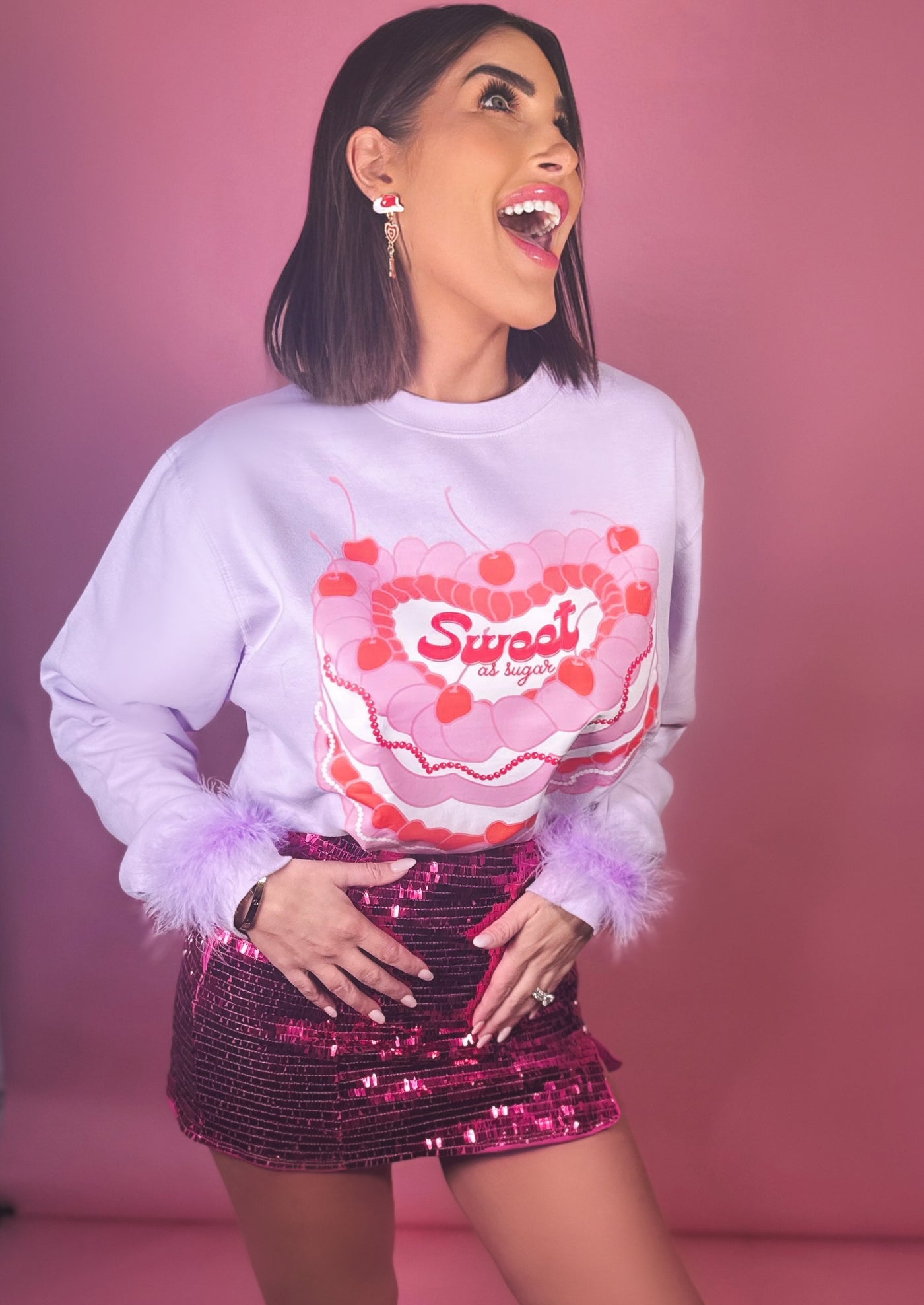 Sweet As Sugar Valentines Day Pullover- Lavender