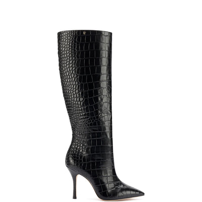 Kate Boot In Black Stamped Leather