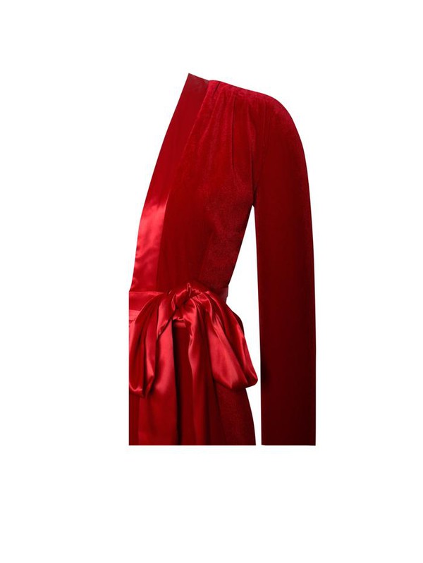 Glorious Red Long Sleeve Velvet Jumpsuit