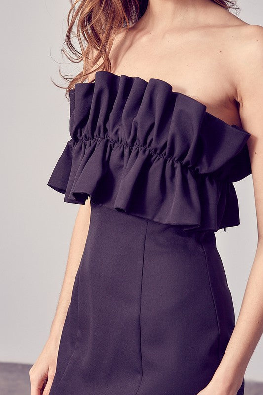 strapless-open-shoulder-ruffle-detail-mini-dress
