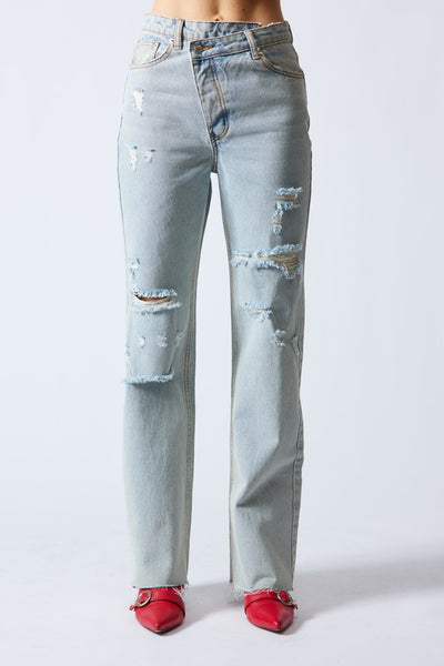 distressed-jeans-ripped-crooked-button-fashionable-jeans-bootcut-shameless-collection