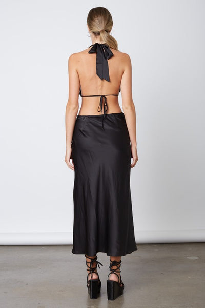 black-halter-neck-satin-sleek-sexy-midi-dress-cutout-fashion-dress-style-shameless-collection