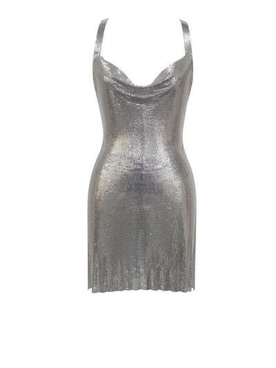 Serenity Silver Stainless Steel Metal Mesh Dress