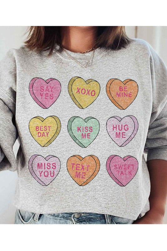 Youth kids size valentine candy graphic tee sweatshirt