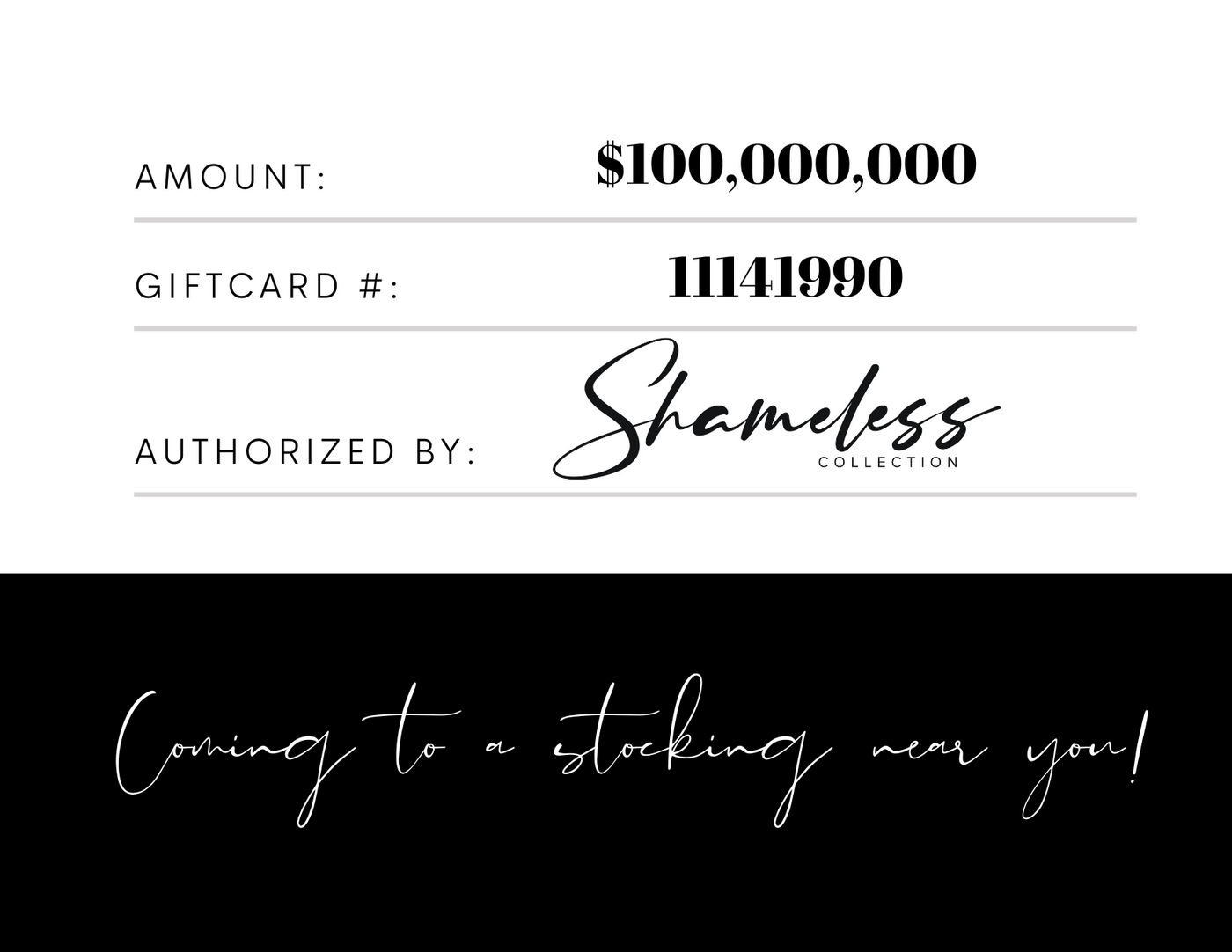 Shameless Collection Gift Certificate