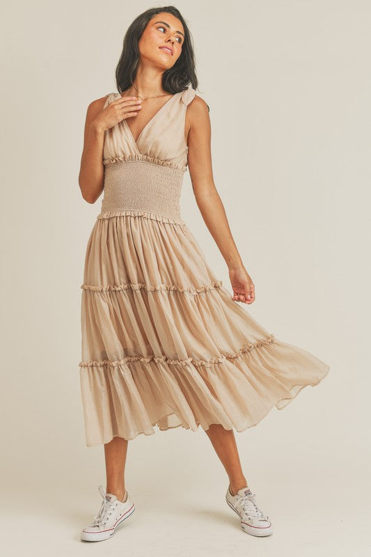 fit-and-flare-flowy-smocked-tiered-midi-dress-the-shameless-collection