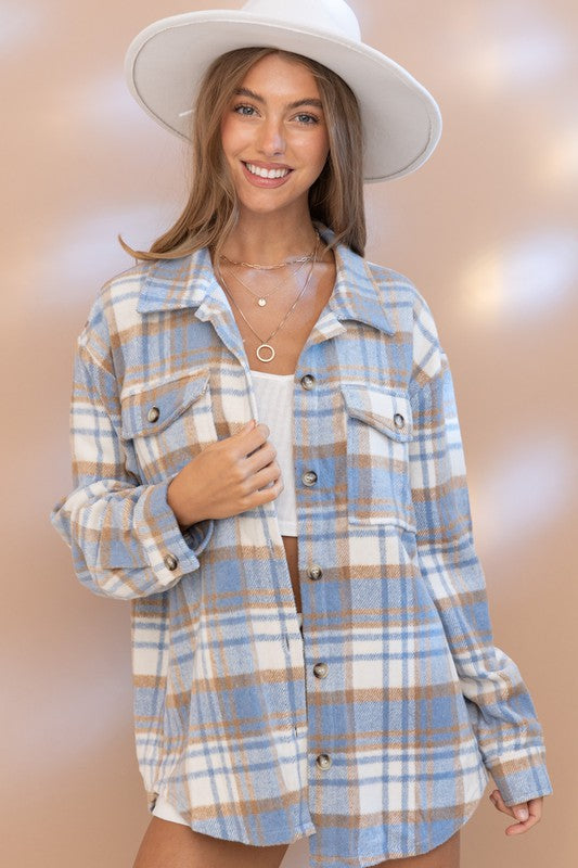 blue-white-and-bown-shacket-flannel-plaid-button-up-shirt-jacket-by-shameless-collection