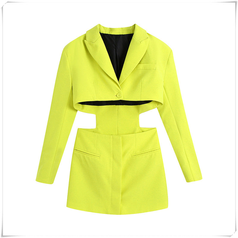 neon-yellow-cut-out-blazer-mini-dress