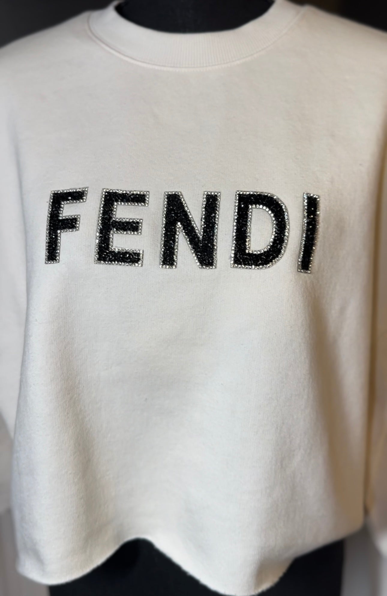 Fendi Inspired Sweatshirt With Detachable Feather Cuffs