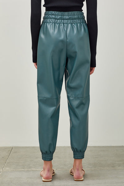 teal-vegan-faux-leather-jogger-pants-shameless-collection