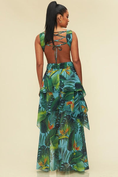 green-tropical-maxi-dress-cut-out-summer-fashion-shameless-collection