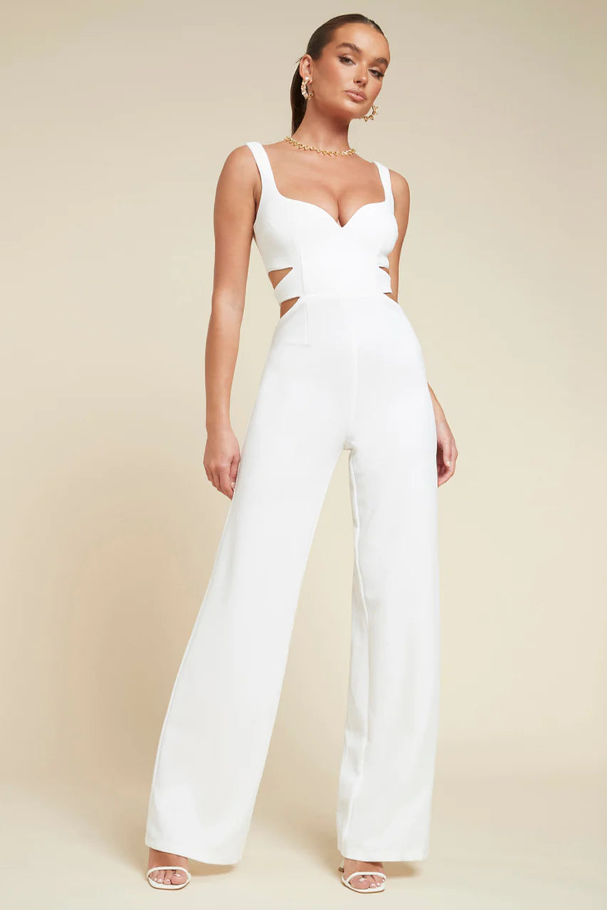 Tegan white cut out jumpsuit