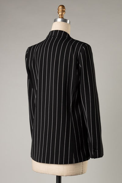 Boss Babe Black and White Pin Striped Blazer *limited*