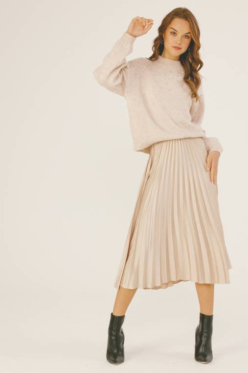 metallic-champagne-midi-pleated-skirt-the-shameless-collection
