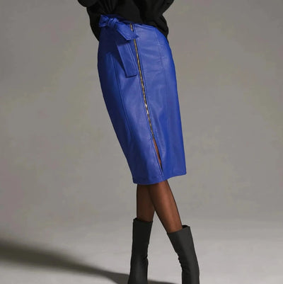 Elle Faux Leather Midi Skirt