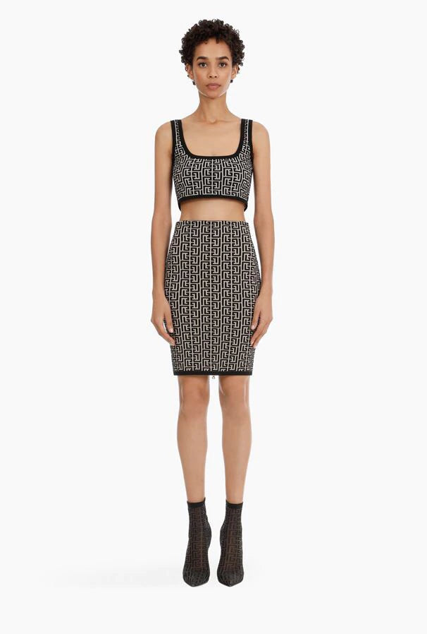 black-crop-top-geometric-and-midi-pencil-skirt-set