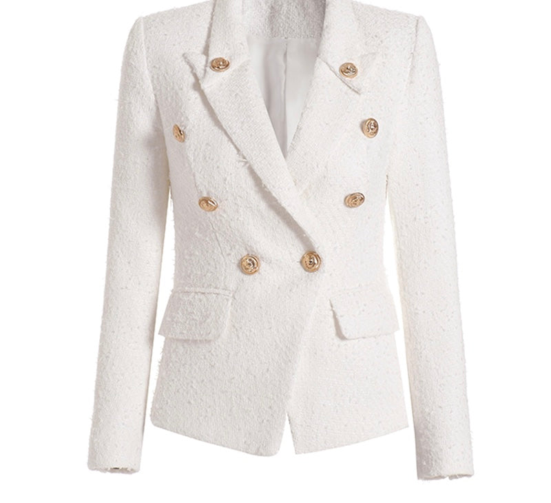 white-bride-to-be-blazer-with-gold-buttons-high-fashion-tweed-boss-babe-shameless-collection