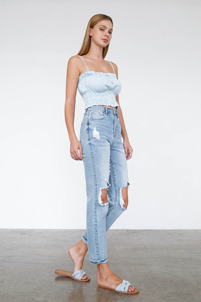 Carson High Waist Destroyed Knee Mom Jeans *limited*