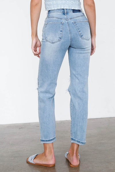 Carson High Waist Destroyed Knee Mom Jeans *limited*