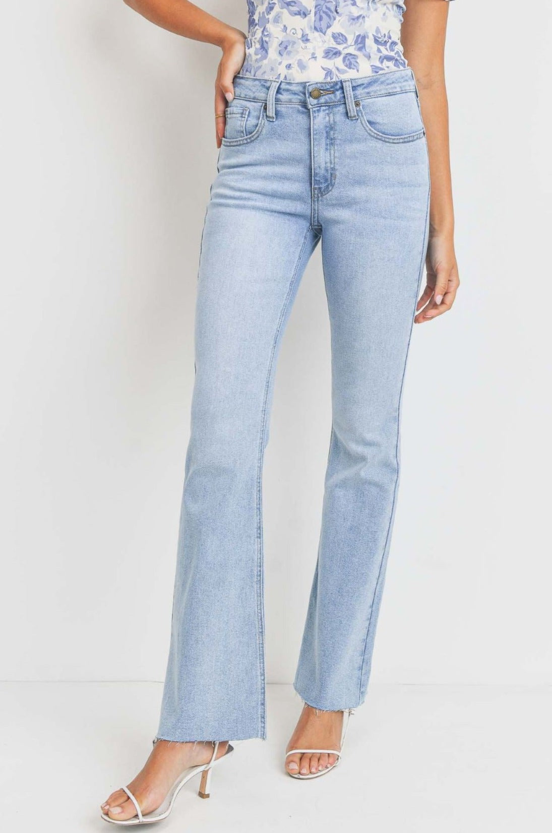 Avalon Skinny Flare Jeans with Raw Hem