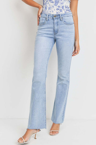 Avalon Skinny Flare Jeans with Raw Hem