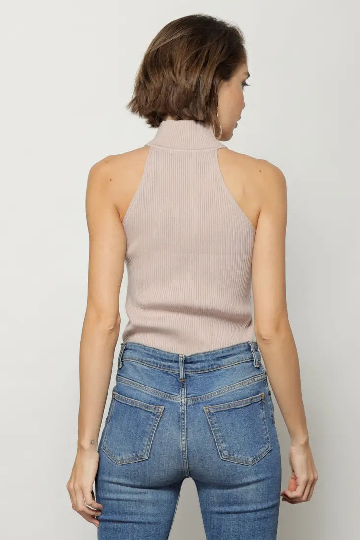 Danielle Ribbed Knit Turtle Neck Sleeveless Top *limited*